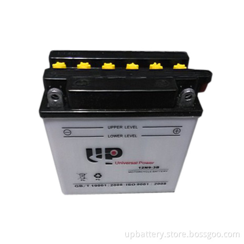 Dry Charged Wented Motorcycle Battery 12n9-3b 12V 9ah